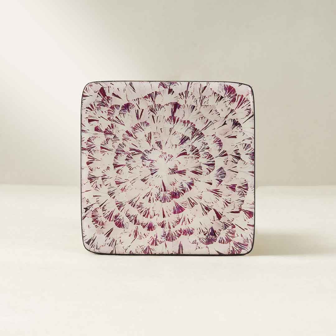 Portavasos Cuadrado Clavel Blanco